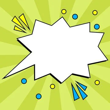 Comic Blank Speech Bubble With Copy Space Over Color Background Design. Empty Stock Illustration