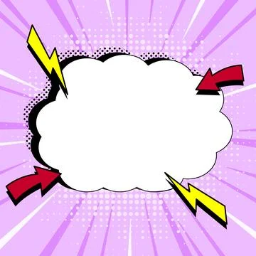 Comic Blank Speech Bubble With Copy Space And Colorful Doodles. Design Of Empty Stock Illustration