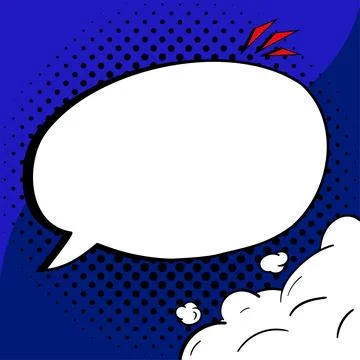 Comic Blank Speech Bubble With Copy Space And Colorful Doodles. Design Of Empty Stockillustratie