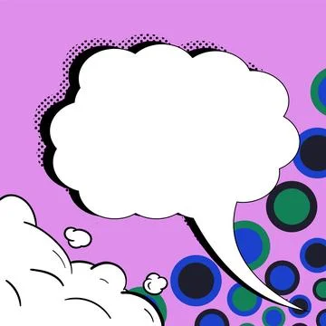 Comic Blank Speech Bubble With Copy Space Over Color Background Design. Empty Stock Illustration