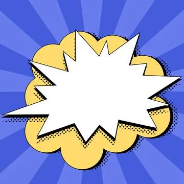 Comic Blank Speech Bubble With Copy Space And Colorful Doodles. Design Of Empty Stock Illustration