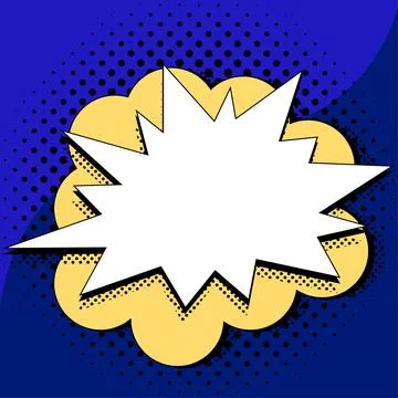 Comic Blank Speech Bubble With Copy Space Over Color Background Design. Empty Stock Illustration