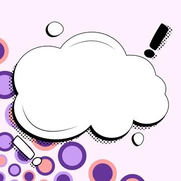 Comic Blank Speech Bubble With Copy Space Over Color Background Design. Empty Stock Illustration