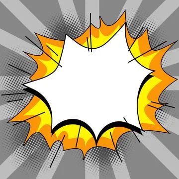 Comic Blank Speech Bubble With Copy Space Over Color Background Design. Empty 스톡 일러스트