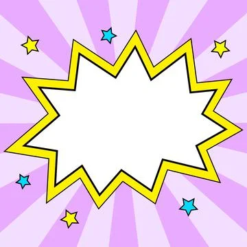 Comic Blank Speech Bubble With Copy Space Over Color Background Design. Empty Stockillustratie