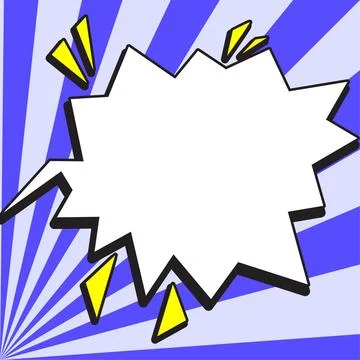 Comic Blank Speech Bubble With Copy Space Over Color Background Design. Empty Stockillustratie