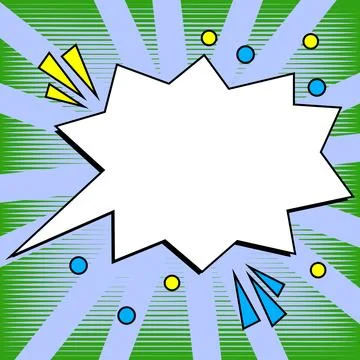 Comic Blank Speech Bubble With Copy Space Over Color Background Design. Empty Illustrazione stock