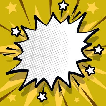 Comic Blank Speech Bubble With Copy Space Over Color Background Design. Empty Stock Illustration