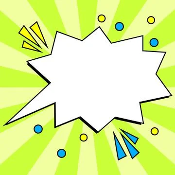 Comic Blank Speech Bubble With Copy Space Over Color Background Design. Empty Stock Illustration