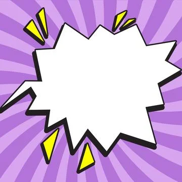 Comic Blank Speech Bubble With Copy Space And Colorful Doodles. Design Of Empty Stock Illustration