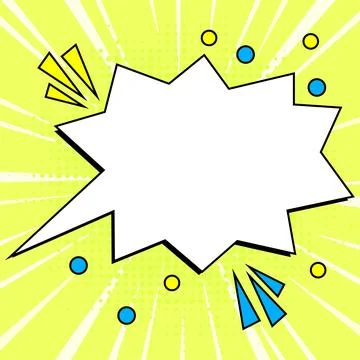 Comic Blank Speech Bubble With Copy Space Over Color Background Design. Empty Stock Illustration