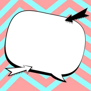 Comic Blank Speech Bubble With Copy Space Over Color Background Design. Empty Stock Illustration