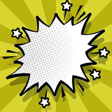 Comic Blank Speech Bubble With Copy Space Over Color Background Design. Empty Stock Illustration