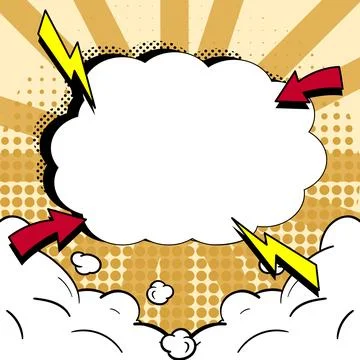 Comic Blank Speech Bubble With Copy Space Over Color Background Design. Empty Stockillustratie