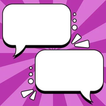 Comic Blank Speech Bubble With Copy Space And Colorful Doodles. Design Of Empty Stock Illustration