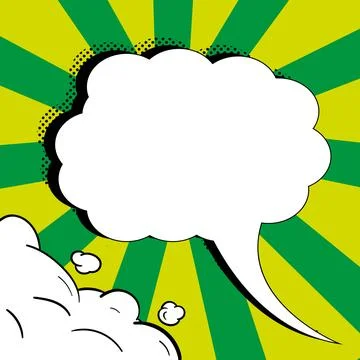 Comic Blank Speech Bubble With Copy Space Over Color Background Design. Empty 스톡 일러스트