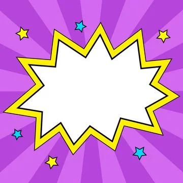 Comic Blank Speech Bubble With Copy Space And Colorful Doodles. Design Of Empty Stock Illustration