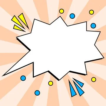 Comic Blank Speech Bubble With Copy Space And Colorful Doodles. Design Of Empty Stock Illustration
