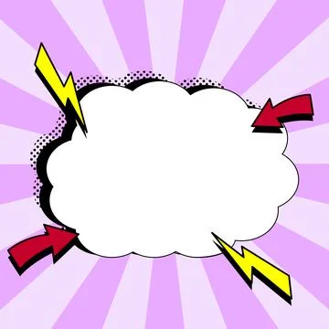 Comic Blank Speech Bubble With Copy Space Over Color Background Design. Empty Stockillustratie