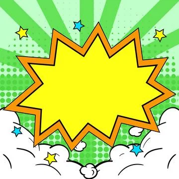 Comic Blank Speech Bubble With Copy Space And Colorful Doodles. Design Of Empty Stock Illustration