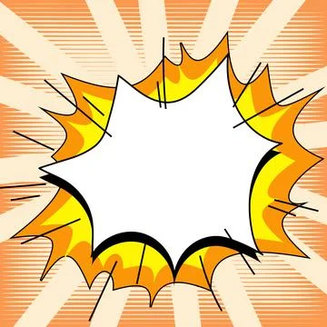 Comic Blank Speech Bubble With Copy Space And Colorful Doodles. Design Of Empty Stock Illustration