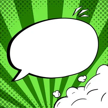 Comic Blank Speech Bubble With Copy Space And Colorful Doodles. Design Of Empty Stock Illustration