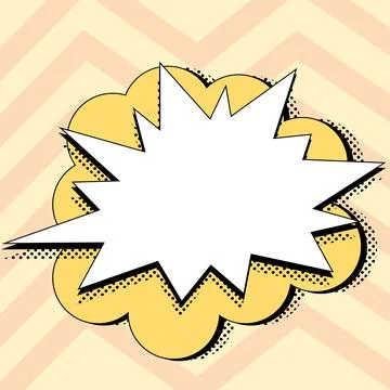 Comic Blank Speech Bubble With Copy Space Over Color Background Design. Empty Stock Illustration