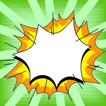 Comic Blank Speech Bubble With Copy Space Over Color Background Design. Empty Stockillustratie