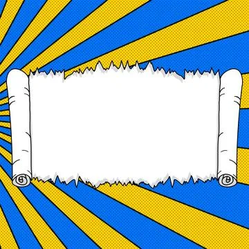 Comic Blank Speech Bubble With Copy Space Over Color Background Design. Empty Illustrazione stock