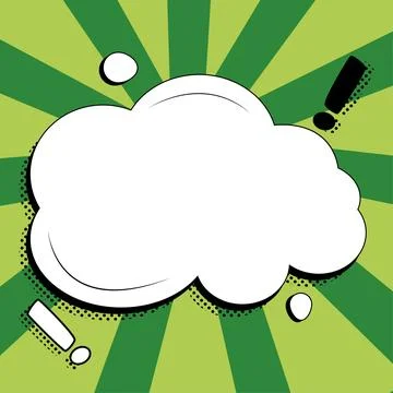 Comic Blank Speech Bubble With Copy Space And Colorful Doodles. Design Of Empty Stock Illustration