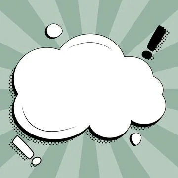 Comic Blank Speech Bubble With Copy Space Over Color Background Design. Empty Stockillustratie