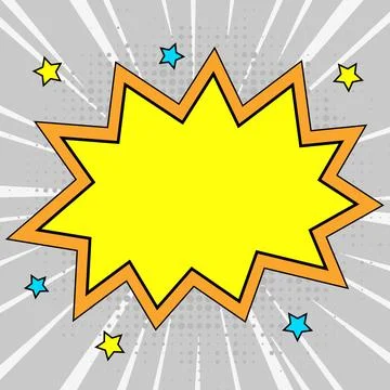 Comic Blank Speech Bubble With Copy Space Over Color Background Design. Empty 库存插图