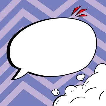 Comic Blank Speech Bubble With Copy Space Over Color Background Design. Empty Illustrazione stock