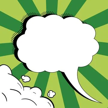 Comic Blank Speech Bubble With Copy Space Over Color Background Design. Empty Illustrazione stock