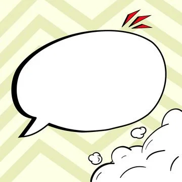 Comic Blank Speech Bubble With Copy Space Over Color Background Design. Empty Stock Illustration