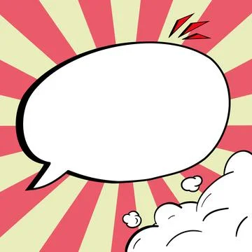 Comic Blank Speech Bubble With Copy Space Over Color Background Design. Empty Stockillustratie