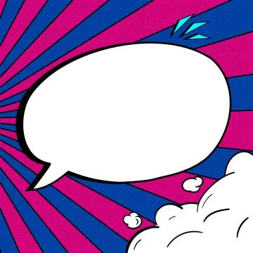 Comic Blank Speech Bubble With Copy Space And Colorful Doodles. Design Of Empty Stock Illustration
