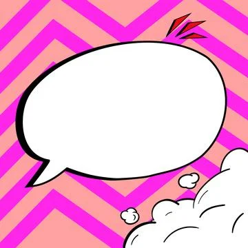 Comic Blank Speech Bubble With Copy Space Over Color Background Design. Empty Stockillustratie