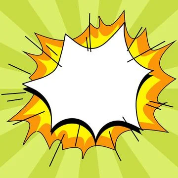 Comic Blank Speech Bubble With Copy Space Over Color Background Design. Empty Stock Illustration