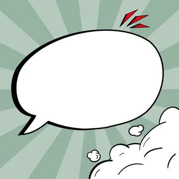 Comic Blank Speech Bubble With Copy Space And Colorful Doodles. Design Of Empty Stock Illustration