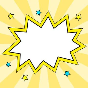 Comic Blank Speech Bubble With Copy Space Over Color Background Design. Empty Stockillustratie