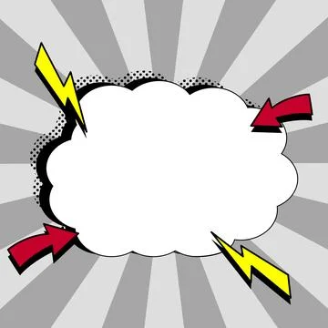 Comic Blank Speech Bubble With Copy Space Over Color Background Design. Empty Illustrazione stock