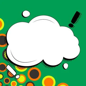 Comic Blank Speech Bubble With Copy Space Over Color Background Design. Empty Stock Illustration