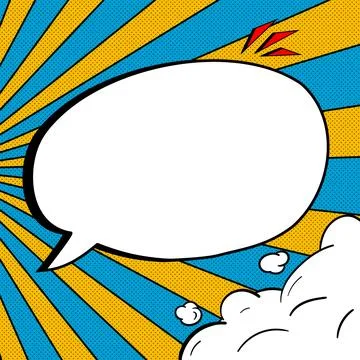 Comic Blank Speech Bubble With Copy Space And Colorful Doodles. Design Of Empty Stock Illustration
