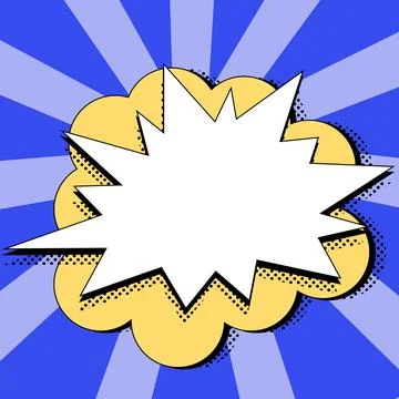 Comic Blank Speech Bubble With Copy Space Over Color Background Design. Empty Stock Illustration