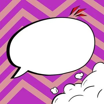 Comic Blank Speech Bubble With Copy Space Over Color Background Design. Empty Stock Illustration