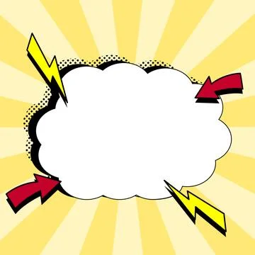 Comic Blank Speech Bubble With Copy Space Over Color Background Design. Empty Stock Illustration