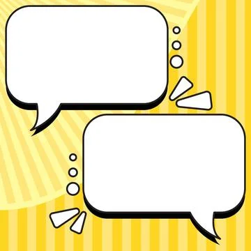 Comic Blank Speech Bubble With Copy Space Over Color Background Design. Empty Stock Illustration