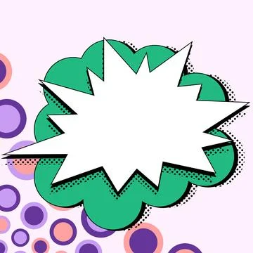 Comic Blank Speech Bubble With Copy Space Over Color Background Design. Empty Stock Illustration