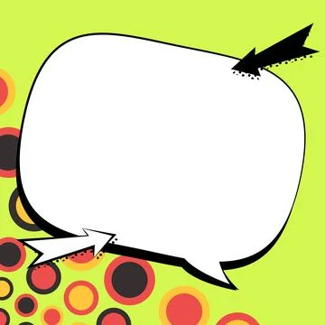 Comic Blank Speech Bubble With Copy Space Over Color Background Design. Empty Stockillustratie